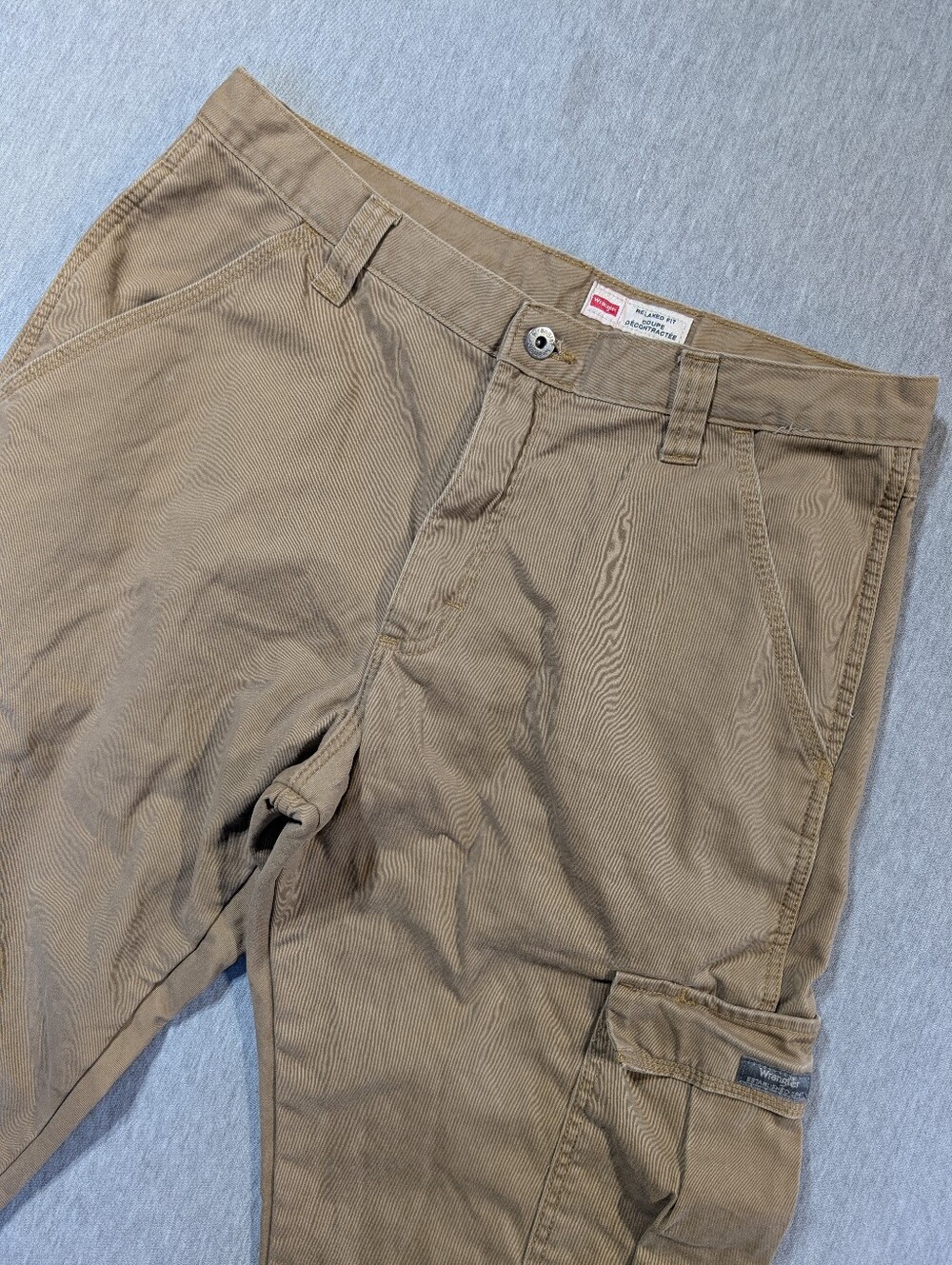 Wrangler Relaxed Fit Fleece Lined Cargo Pants Men's 32 X 32 Tan